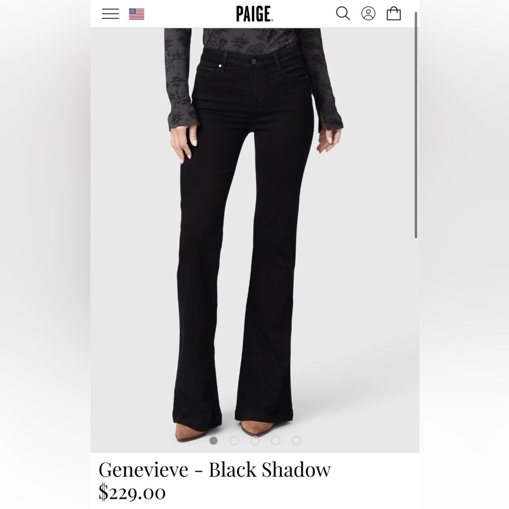 Black Paige Jeans - high waisted FLARE - size 28 black wash